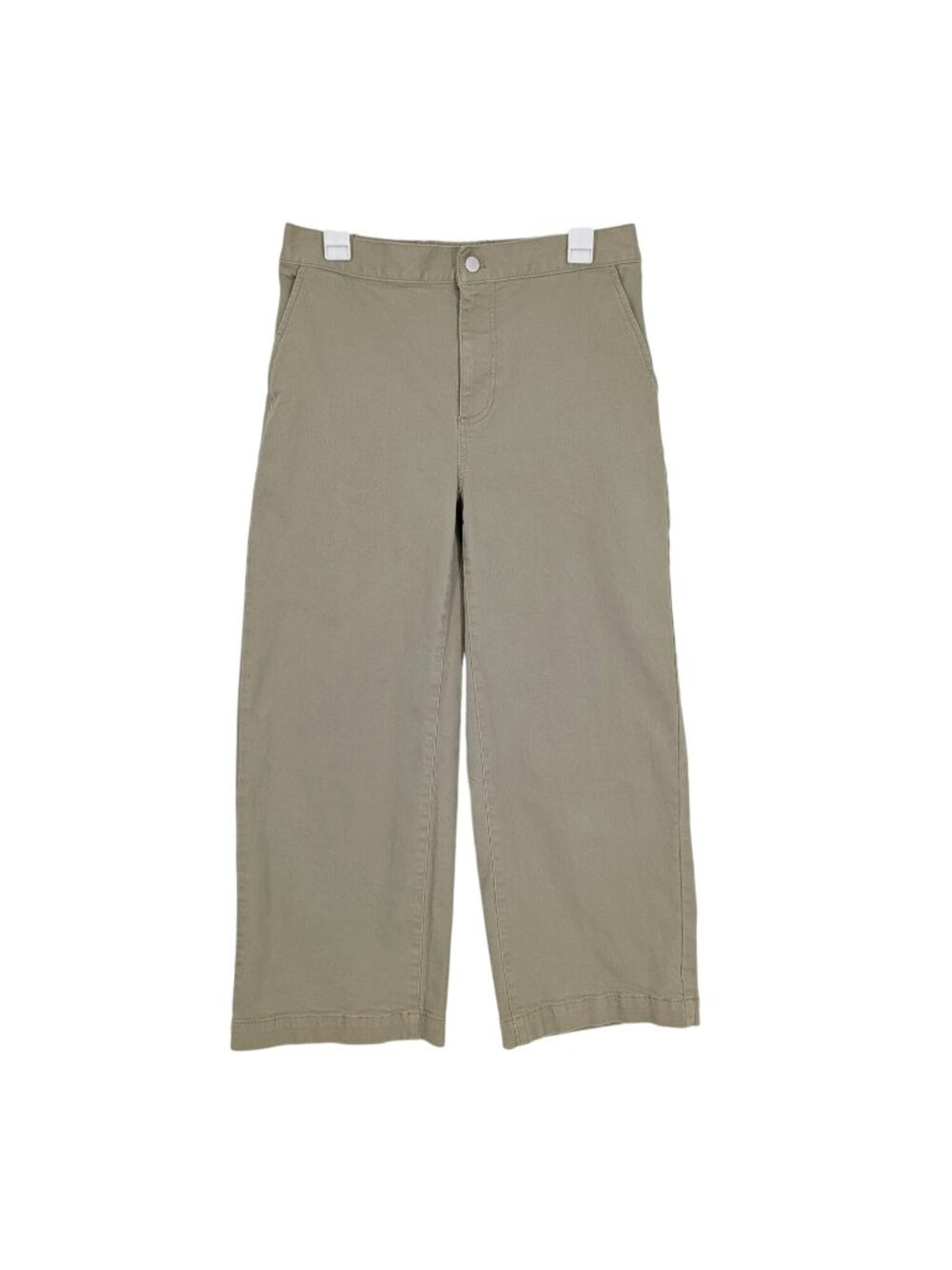 Oak + Fort Wide Leg Cropped Denim Pants Stretch Minimalist Neutral Scandi Large